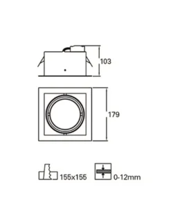 Lámpara downlight empotrable Cardan – FORLIGHT –Lámpara de acero blanca, Medidas: 18 cm, GU10/AR111