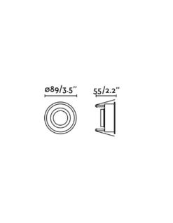 Lámpara Downlight empotrable Hyde – Faro – Lámpara para baño, IP44 GU10, Ø 8,9 cm