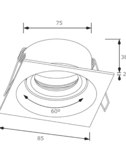 Lámpara empotrable 4201 - Conalux - Downlight cuadrado blanco