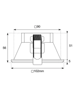 Lámpara empotrable 601 - Conalux - Downlight cuadrado en negro o blanco