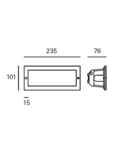 Lámpara empotrable de exterior Tamesis – FORLIGHT – Lámpara de pared de aluminio, E27 IP44, Tapa incluida