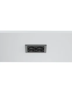 Lámpara empotrable de techo Hera Q1 - Conalux - Diseño cuadrado negro, 4 focos