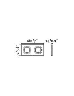 Lámpara empotrable Downlight Radón – Faro – 2 luces, 18 cm, GU10