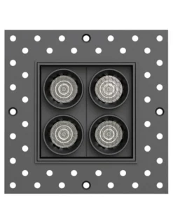 Lámpara empotrable Hera QEP - Conalux - Diseño cuadrado negro con 4 focos