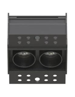 Lámpara empotrable Hera SP 19 - Conalux - Diseño rectangular negro, 2/4/6/9 focos