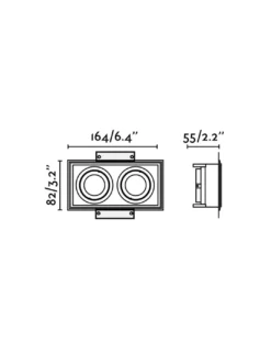 Lámpara empotrable Hyde – Faro – Sin marco, 2 luces, GU10