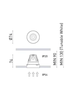 Lámpara empotrable trimless Buddy Spot - Arkoslight - Foco de exterior LED regulable