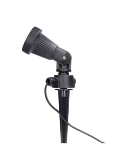 Lámpara estaca de exterior Tidian – FORLIGHT – Proyector de suelo negro, GU10 IP65, Apto para ambientes salinos