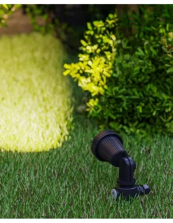 Lámpara estaca de exterior Tidian – FORLIGHT – Proyector de suelo negro, GU10 IP65, Apto para ambientes salinos