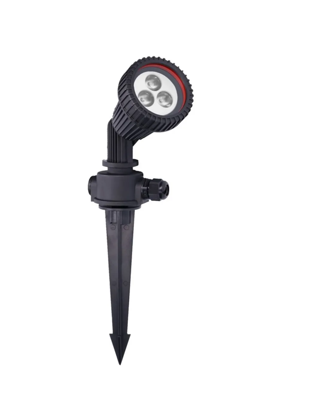 Lámpara estaca de exterior Tidian – FORLIGHT – Proyector de suelo negro, GU10 IP65, Apto para ambientes salinos