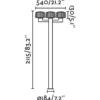 Lámpara farola de exterior Muffin – Faro – 3 luces, Gris oscuro, 211.5 cm