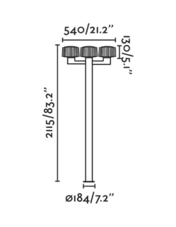 Lámpara farola de exterior Muffin – Faro – 3 luces, Gris oscuro, 211.5 cm