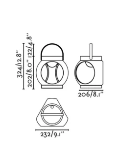 Lámpara portátil Candela - Faro - Lámpara de exterior regulable, acabado terracota
