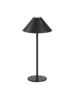 Lámpara portátil de exterior Sirina – FORLIGHT – Lámpara táctil con USB negra, 3 intensidades lumínicas, LED regulable