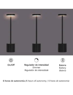 Lámpara portátil Freya – AJP – Lámpara LED negra, recargable