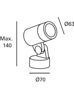 Lámpara proyector de exterior Eleve – FORLIGHT –Apto para pared/techo/suelo, GU10 IP65