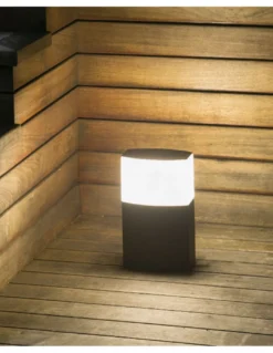 Lámpara sobremuro Datna - Faro - Lámpara gris oscuro, para jardín o terraza, IP44, 15W