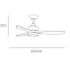 Mini ventilador de techo con luz Calar - FORLIGHT -Ventilador LED pequeño y ultrasilencioso