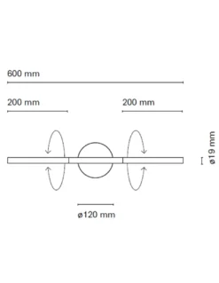 Nexia Lines Horizontal - Aplique de pared LED doble 60 / 120 cm