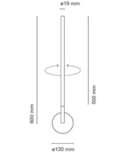 Nexia Lines Vertical - Aplique de pared LED 60 / 85 cm