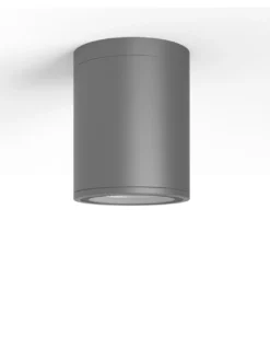 Plafón de exterior Porto - Iberlamp - Diseño cilíndrico antracita