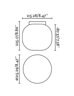 Plafón de techo Amelia – Faro – Pantalla de cristal opal en 2 colores