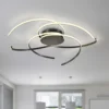 Plafón de techo Cadence - Schuller - Lámpara minimalista de acero negro y silicona