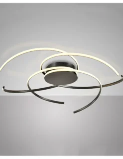 Plafón de techo Cadence - Schuller - Lámpara minimalista de acero negro y silicona