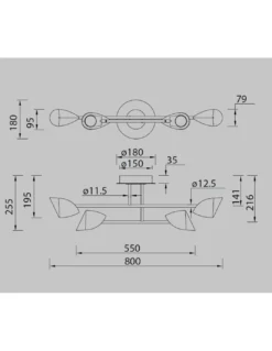 Plafón de techo Capuccina – Mantra – Lámpara de techo 4 luces, LED 3000K