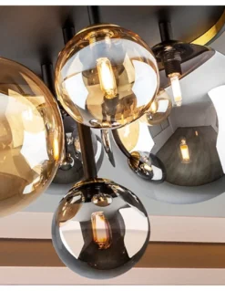 Plafón de techo Dark – Schuller – Lámpara decorativa con 5 tulipas de cristal