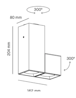 Plafón de techo Dau - Milan - Lámpara cúbica con foco orientable