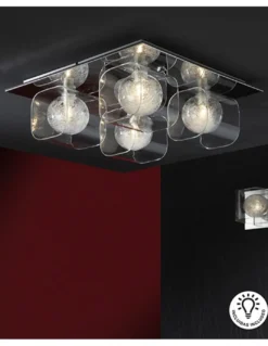 Plafón de techo Eclipse – Schuller – Tulipas de cristal