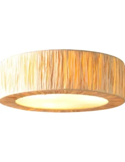 Plafón de techo Gareth - IDP Lampshades - Lámpara de rafia boho chic