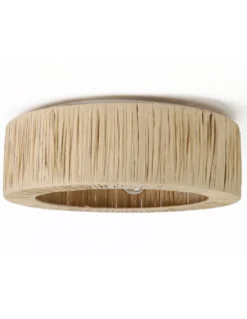 Plafón de techo Gareth - IDP Lampshades - Lámpara de rafia boho chic