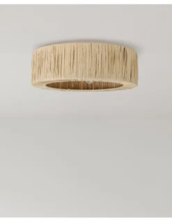 Plafón de techo Gareth - IDP Lampshades - Lámpara de rafia boho chic