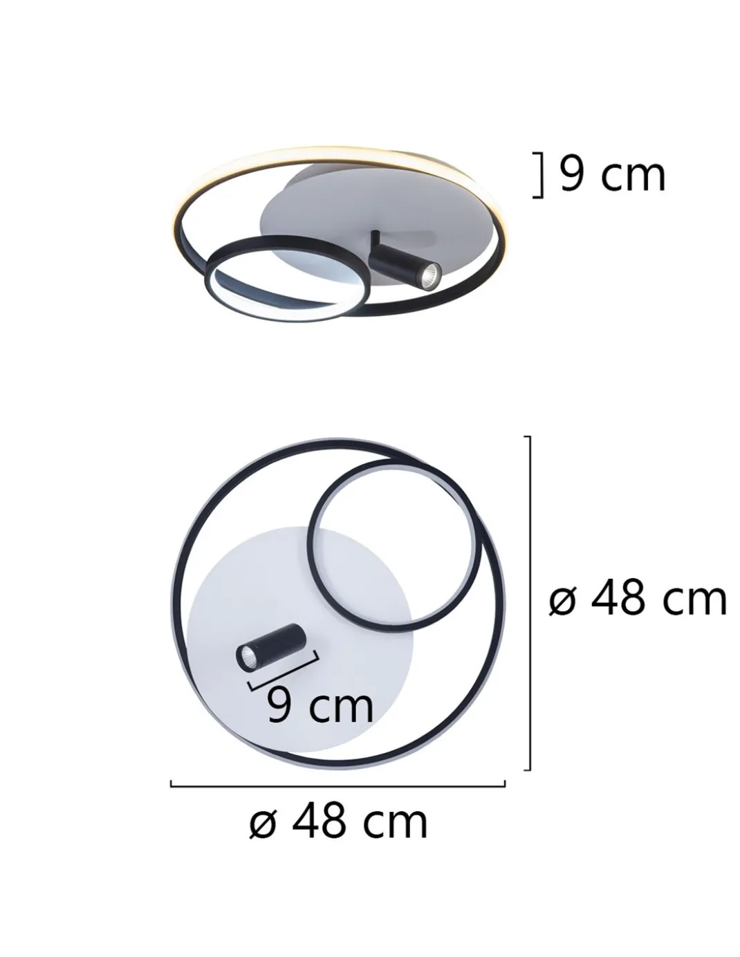 Plafón de techo Garona - AJP – Lámpara minimalista LED regulable