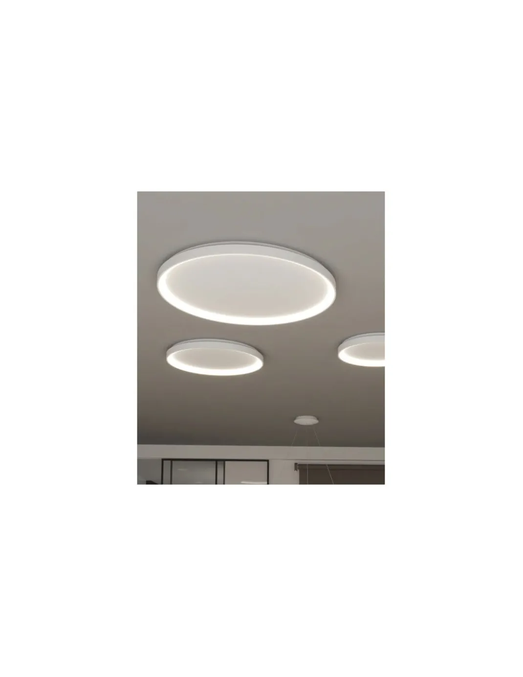 Plafón de Techo Grace - ACB - Plafón redondo LED regulable, color blanco o negro, disponible en 3 tamaños