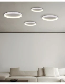 Plafón de Techo Grace - ACB - Plafón redondo LED regulable, color blanco o negro, disponible en 3 tamaños