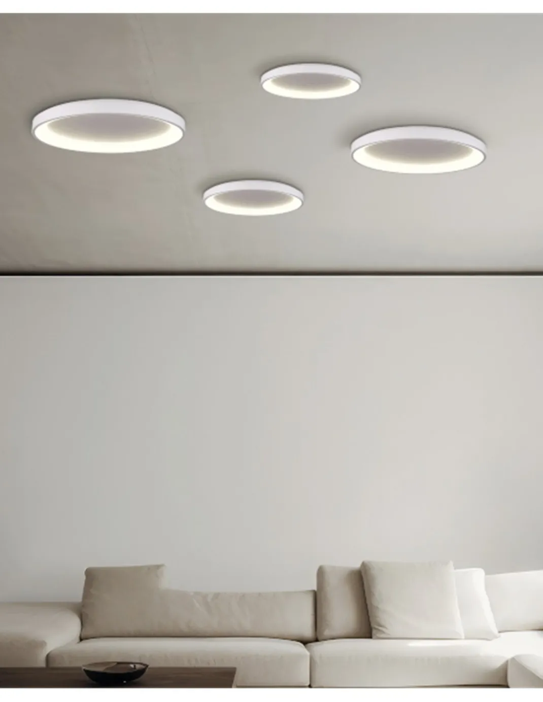 Plafón de Techo Grace - ACB - Plafón redondo LED regulable, color blanco o negro, disponible en 3 tamaños