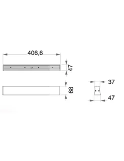 Plafón de techo Hanok – Mantra – Plafón de diseño longitudinal, 40/120 cm, LED 3000/4000K