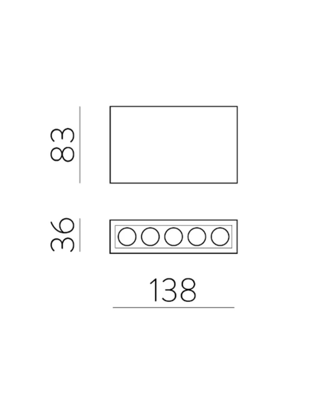 Plafón de techo Invisible - ACB Lighting - Foco LED rectangular moderno