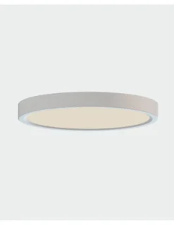 Plafón de Techo Koe - ACB - Color blanco y metal, forma redonda