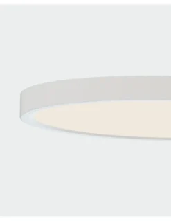 Plafón de Techo Koe - ACB - Color blanco y metal, forma redonda