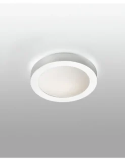 Plafón de techo Logos – Faro – Lámpara de baño, Blanco/Níquel