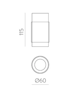 Plafón de techo Lux - ACB - Foco de superficie cilíndrico, diseño moderno e iluminación potente