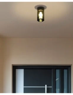 Plafón de techo para exterior Kila – Faro – Cristal transparente, IP65, 20 cm