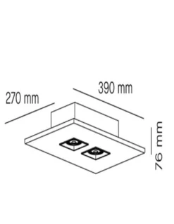 Plafón de techo Polifemo - Milan - Foco de superficie de 2 luces