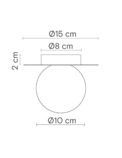 Plafón de techo Royal Disc - Robin - Lámpara dorada decorativa, pantalla esférica de alabastro