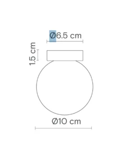 Plafón de techo Royal Simple - Robin - Pantalla esférica de alabastro, Ø 10 cm
