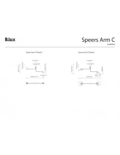 Plafón de techo Speers Arm - B.lux - Lámpara LED orientable con 2 brazos articulados